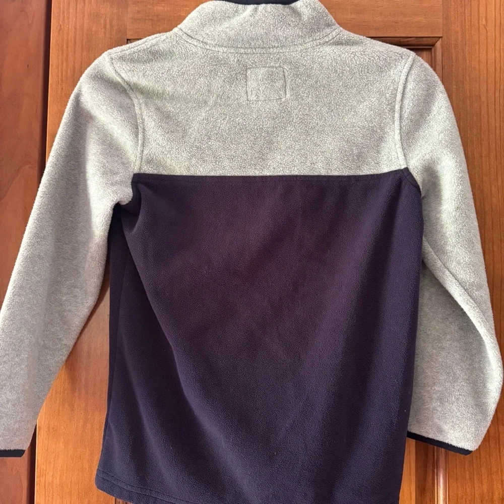 Oshkosh Bgosh Fleece Quarter 1/4 Zip Boys Size 10 Navy Blue Gray Pullover